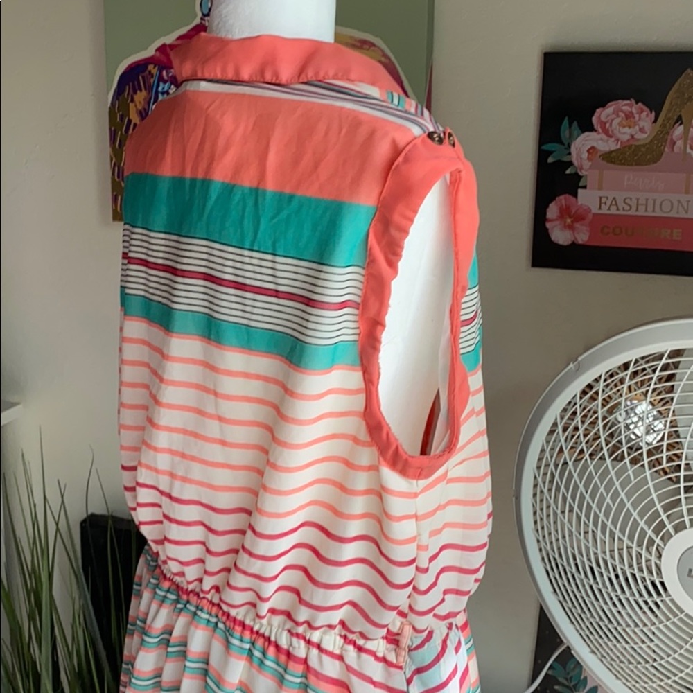 Stripped Sleeveless dress w/pockets size 2x - Picture 3 of 8